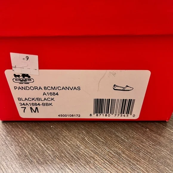 Coach Black Canvas Slip-On Flats! Only worn once. - Picture 4 of 5